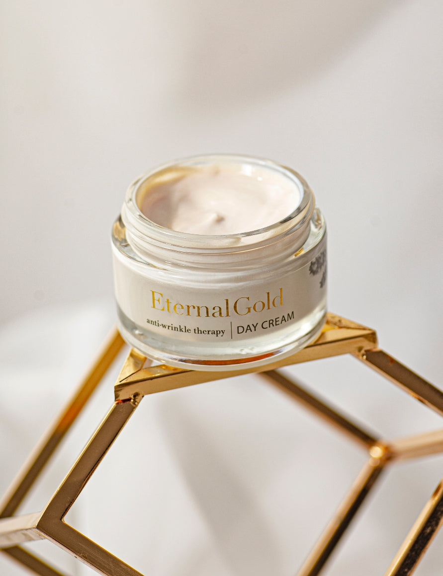 ORGANIQUE Eternal Gold Skincare Set BEAUTIFUL DAY| Serum + Day Cream Moisturiser + Anti-Wrinkle Eye Cream