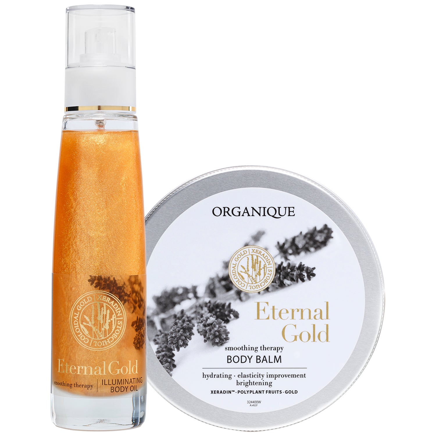 ORGANIQUE Eternal Gold Duo RADIANCE| Body Balm Moisturiser + Illuminating Dry Body Oil