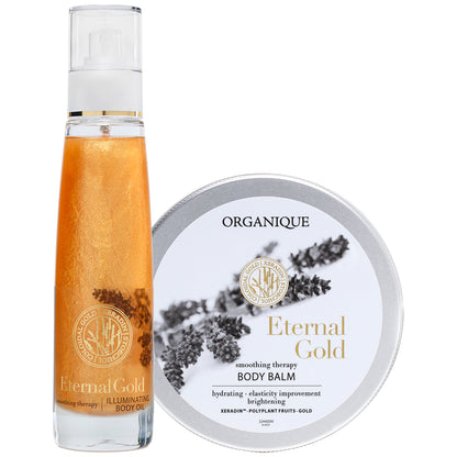 ORGANIQUE Eternal Gold Duo RADIANCE| Body Balm Moisturiser + Illuminating Dry Body Oil