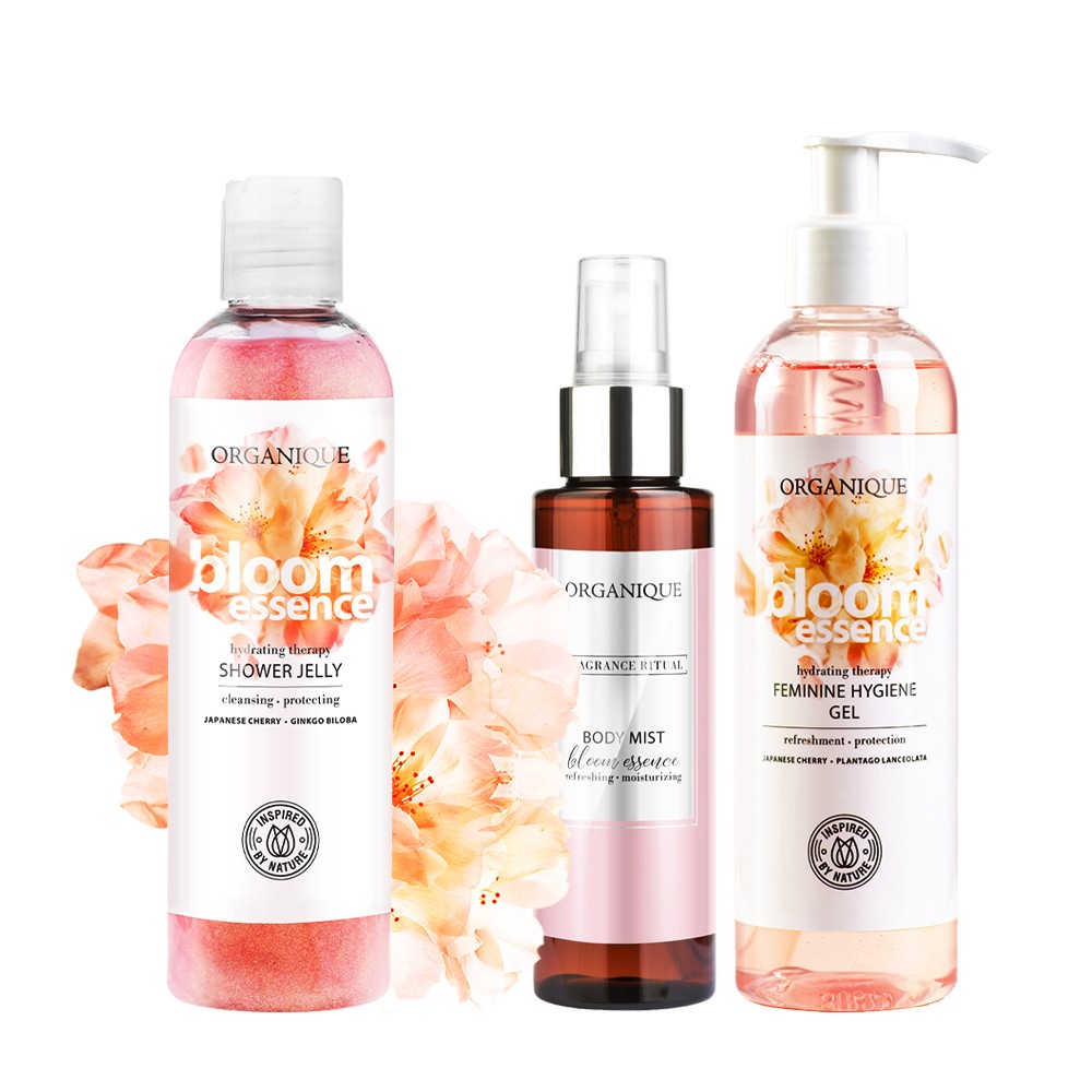 ORGANIQUE Bloom Essence Set| Body Mist + Shower Jelly + Feminine Hygiene Gel